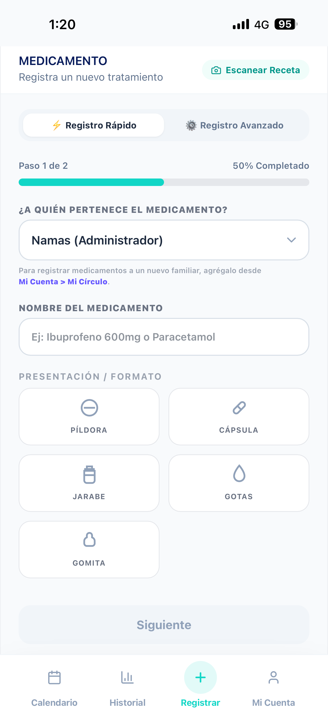 Lumi quick registration step one