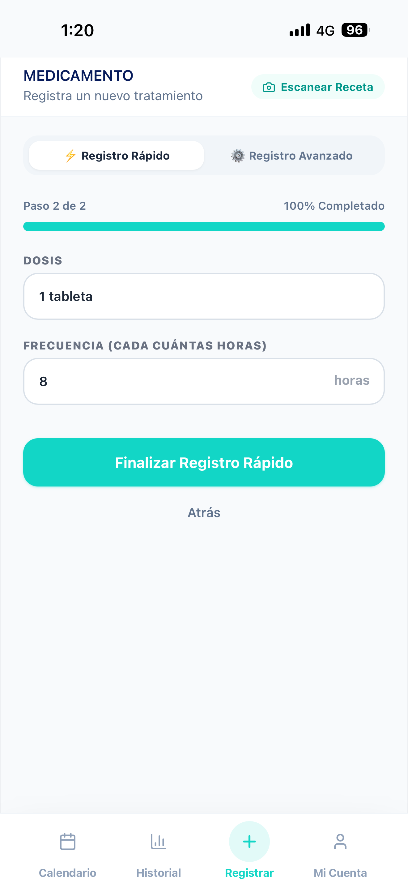 Lumi quick registration step two